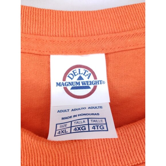 2 Delta Magnum Weight Tshirts Men's Size 4XL Orange - Picture 4 of 6
